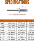 385 Piece Aluminum Dome Head Pop Rivets Kit For M3.2 And M4 Open End, size chart for aluminum dome head rivets