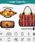 Desert Cowboy Brown Insulated Lunch Bag Cooler Tote For Outdoor Picnic And Camping Reusable Shoulder Bag with food and cans