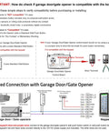 Wiring guide for Wireless Keypad Access Control System with Weatherproof Metal Build showing garage door and gate opener connections.