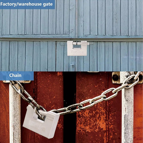 Durable 94mm Padlock With Key For Outdoor Security on factory and warehouse gates, heavy duty, brass body, steel shackle, D shaped design
