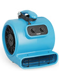 Heavy Duty Air Mover Floor Drying Fan That Cuts Cleanup Time In Half With 2000 CFM Of Snappy Power in blue color with adjustable speeds.