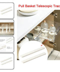 Full Extension Drawer Slides 2 Piece Set With Detachable Quick Release Latches Soft Basket Pull Track Rail in kitchen cabinet
