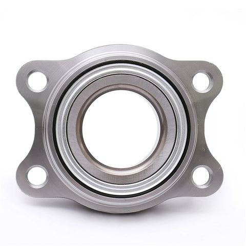 Front view of Premium Wheel Bearing And Hub Assembly For Front Axle Of Audi A4 Quattro And A6 Quattro Plus Rear Hub For S4 S6 S8 Quattro Models From 2000 To 2009 Replacement Part That Fits Like A Glove