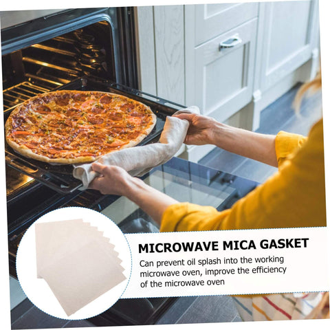 10 Piece Mica Plate Sheets For Microwave Oven Heat Insulation Cover And Waveguide Accessories in kitchen with pizza