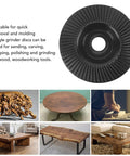 Heavy Duty Tungsten Carbide Grinding Wheel 125mm Angle Grinder Disc With Sharp Teeth For Sanding Carving Shaping And Polishing Wood Or Metal on workbench.