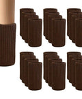 Coffee Knit Furniture Leg Socks Set, 24 pieces, covering wooden chair leg, double thick elastic for protecting floors