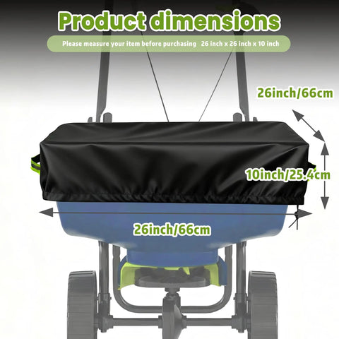 Built Tough Heavy Duty 600D Waterproof Broadcast Spreader Cover For 85-100 Lb Fertilizer Seed Salt Spreaders dimensions diagram
