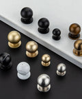 Top Tier Black Marble Cabinet Knobs And Round Drawer Handles 1 Inch Diameter 10 Pack Solid Aluminum Alloy on display.
