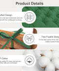 Details showing tufted design, ties fixable design, and PP cotton used in Waterproof Tufted Outdoor Chair Cushions, Thick Navy Blue Bench Cushion.