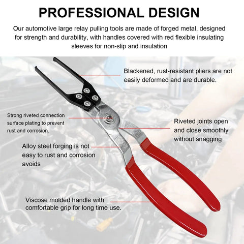 2-Piece Relay And Fuse Removal Tool Set With Relay Puller Pliers And Fuse Puller, stainless steel, insulated handles, durable design