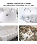 YUEHISY 50Pcs Shower Drain Hair Catcher Fiberglass Dense Mesh in various sink and tub settings for effective hair trapping.