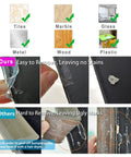 Image comparing easy-to-remove clear silicone corner guards for baby proofing home furniture to other brands, showcasing durability.