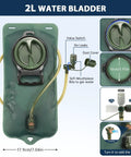 Hydration Chest Vest With 2L Water Bladder, Lightweight Running Backpack featuring detailed views of bladder valve and mouthpiece.