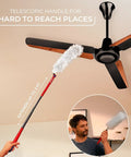 Heavy Duty Dusting Kit With Extendable 3 Ft Handle And Stay On Duster Hook Includes 3 Disposable Refills Traps 3X More Dust Than Feather Dusters Pro Grade Flexible Cleaning Fibers For Home Or Garage Cleanups cleaning ceiling fan