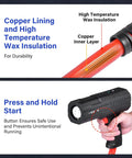 Heavy Duty 1800 Watt Magnetic Induction Bolt Heater Knock Loose Rusted Nuts And Sticky Screws No Sweat Fast Heating showing copper lining and safety features.