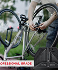 Person using 30 Piece Hex Key Set With Organizer Case Alloy Steel L Shape Allen Wrenches SAE And Metric Coverage on a bike
