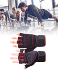 Fingerless Fitness Gloves With Wrist Wrap For Men And Women Breathable Non Slip Gym Gloves For Weightlifting and Barbell Workouts