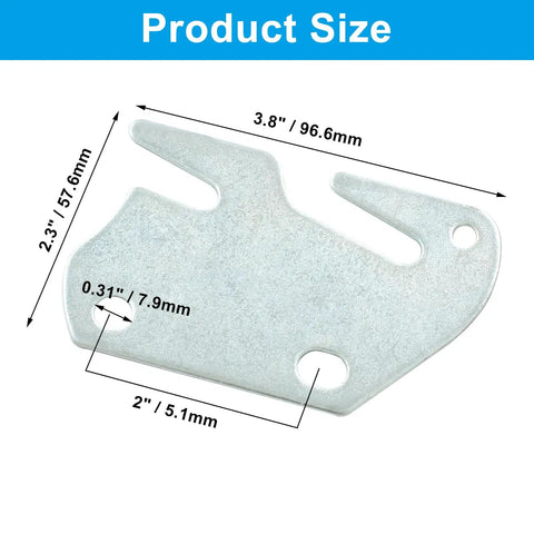 Premium 4 Piece Wood Bed Rail Hook Plates With Rust Proof Zinc Alloy Finish Heavy Duty Bed Frame Brackets detailed size measurement.
