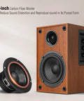 Powered Bluetooth 5.3 Bookshelf Speakers With 60W Peak Output, 4 Inch Carbon Fiber Woofer And 1 Inch Silk Dome Tweeter