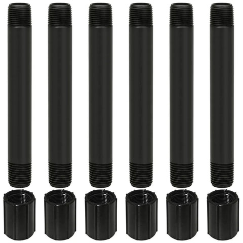 DIY Friendly 12 Pc One Half Inch MNPT Sprinkler Pipe Riser Extensions With 6 Double Female Connectors For Lawn Garden Irrigation