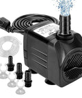 Ultra Quiet Submersible Pump 550GPH 30W With 7.2Ft Lift And 2000LPH Flow, 3 nozzles, 4.9Ft tubing, plug, and splash detail
