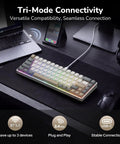 Pro Level Compact 65 Wireless Mechanical Keyboard Featuring Sick RGB Backlighting And Ultra Slim Build, shown with tri-mode connectivity.