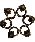 6 Pieces Vintage Bronze Drop Ring Knobs And Pulls For Dresser Drawers Cabinets, Antique Single Hole Decorative Hardware With Screws