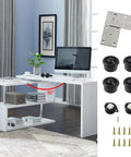 Slick 90 Degree Rotating Table Hinges Forged From Heavy Duty Cold Rolled Steel Swivel Bracket with accessories and desk setup.