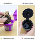 Disposable Coffee Filters 100 Count For Single Serve Brewers 1.0 And 2.0 White Paper Compatible With Reusable K Cup Filter shown in use