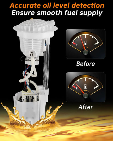 Electric Fuel Pump Module Assembly For Dodge Ram 1500 2500 3500 3.7L V6 4.7L 5.7L V8 Direct Fit Replacement shown with fuel gauge before and after