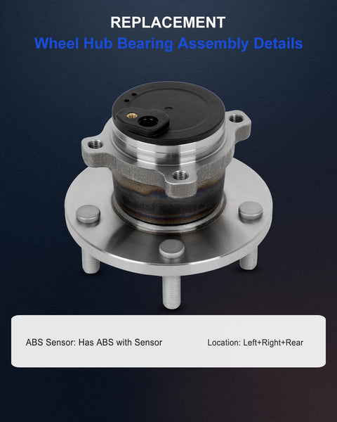 Rear Wheel Hub And Bearing Assembly For Kia Forte 2010 2013 Forte Koup 5 Lug With ABS Direct Fit OE Quality Plug And Play 2 Piece Set