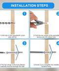 Installation steps for 123 Piece Toggle Bolt And Wing Nut Kit For Hollow Walls Heavy Duty Drywall Anchors Illustrated Guide
