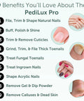 9 benefits of No Sweat Cordless Electric Nail File Drill Kit With Salon Grade Manicure Pedicure Set for nail care.