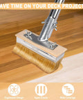 7-Inch Deck Stain Brush Applicator With 60-Inch Long Handle Wide 7 By 2 Inch Brush Head For Fast Even Coverage On Wood Decks