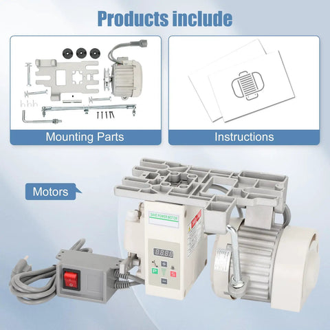 Beefy High Torque Servo Sewing Machine Motor With Needle Positioner And Synchronizer, AC110V 750W 6000RPM with parts and manual.