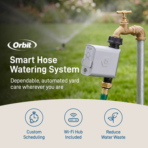 Smart Hose Timer With Wi Fi Hub For Lawn And Garden, App Controlled Outdoor Irrigation System, One Outlet, on faucet