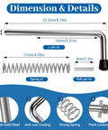 Quality Life 819T Trailer Gate Spring Pin Latch Kit 8.5in Black-2pack showing dimensions and details of components.