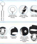 Close-up of Two Pack Bear Bells With Whistle For Hiking And Camping Outdoors Trail Ready Loud Bear Bell with keychain and magnet.