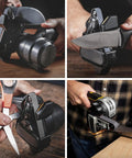 Replacement 20 Piece Sanding Belt Kit 400 Grit Ceramic and Aluminum Oxide Belts in use with Ken Onion Knife Sharpener