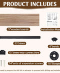 Industrial Pipe Shelf Five Tier 72 Inch Floating Pipe Book Shelves components with iron pipes, wood boards, screws, and manual