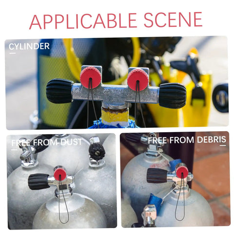Scuba Tank Valve Cap Protector for Regulator and Air Cylinder Red Safety Cover on diving cylinders to prevent dust and debris
