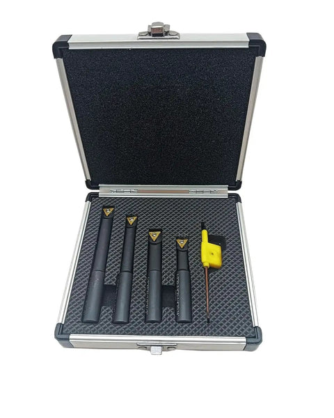 Half Inch Boring Bar Set For Precise Internal Lathe Machining Shop Ready Pro Grade Kit in case with tools visible