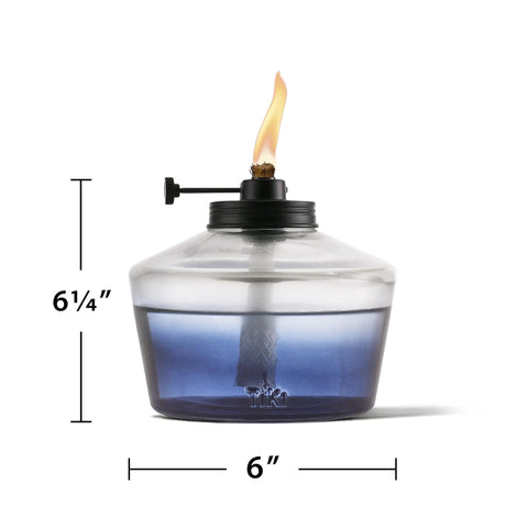 6.25 Inch Adjustable Flame Penta Glass Votive Tabletop Torch For Cozy Patio Vibes Watercolor Blue Outdoor Lighting