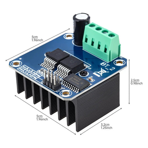 BTS7960 43A H Bridge Beefy High Power Motor Drive Module for Robotics and Smart Cars Isolated 5V Supply Dual Channel DC Motor Driver Board with 5V MCU Compatibility, 5x5x3.2 cm