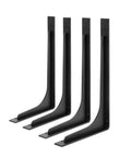 Heavy Duty 12x7 Inch Shelf Brackets Set Of 4, No Fuss L Style Corner Braces, Die Cast Premium Alloy Metal, 90 Degree Vertical Mount