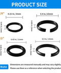 Diagram showing 3/8" and 1/2" sizes of impact retaining ring, O-ring for 20 Sets Of Three Eighths Inch And One Half Inch Impact Retaining Ring Clips.