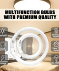 5.5 Inch 4 Pin T4 Circular Fluorescent Vanity Mirror Light Bulbs Replacement 12W Round Makeup Mirror Bulbs, 2 Pack Fits Conair