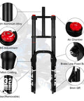 Beefy Fat Tire Mountain Bike Fork With 180mm Travel, 135mm Hub Spacing, 9mm QR, 74mm Disc, Double Crown Suspension Features