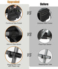 Comparison of features on Extra Tall Folding Director Chair for Big and Tall Adults with upgraded pockets and tube caps versus ordinary.