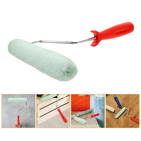 Easy Peasy Mini Paint Roller Brush With Comfy Handle For Smooth Ceiling And Cabinet Repainting Precision Edge Tool with foam sleeve.